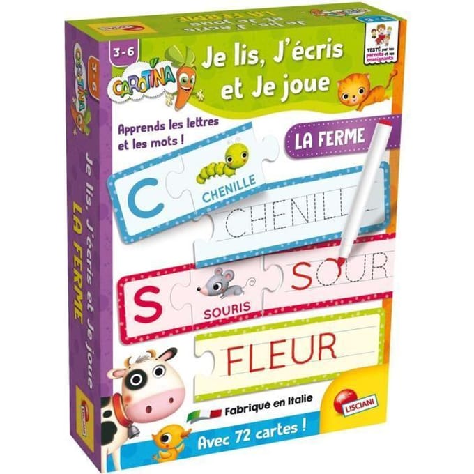 Lisciani - Carotina - je lis, écris et joue - la ferme - Fr