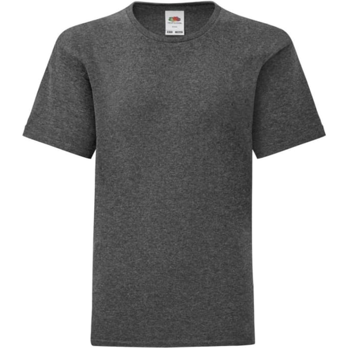 Fruit Of The Loom Iconisch T-shirt Kinderen / Kinder (Donker Heather)