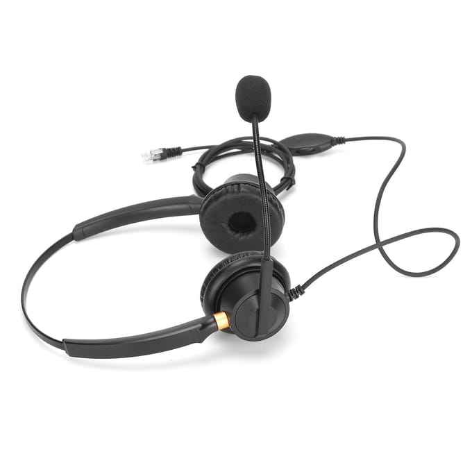 Binaurale Headset Telefoonheadset met Microfoon met Ruisonderdrukking en Volumeregeling