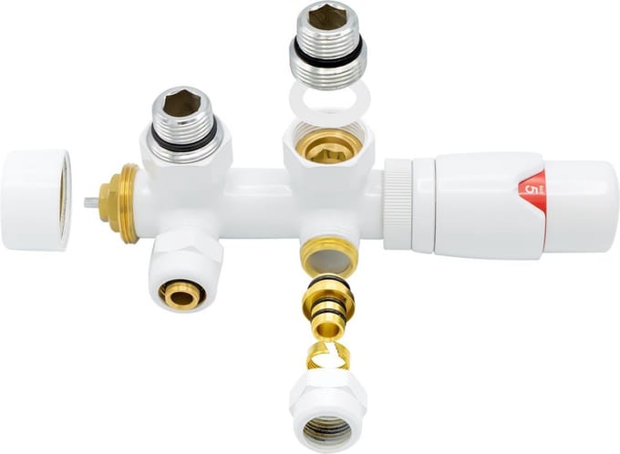 Belrad Aansluitset -Voor Midden Uitgang Muur - Wit - M 30 – EK x 16x2