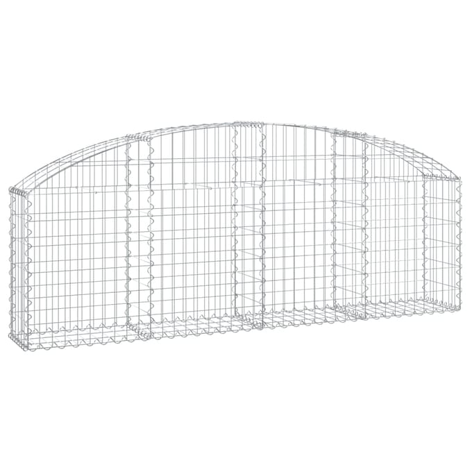 vidaXL - Schanskorf - gewelfd - 200x30x60/80 - cm - gegalvaniseerd - ijzer