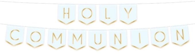 Communie Slinger lichtblauw en goud Holy Communion 2,5 m