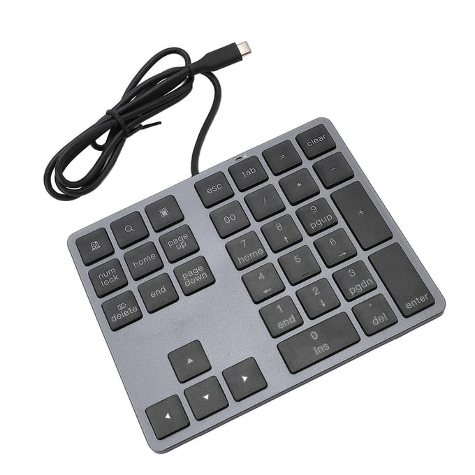 Bekabeld Numeriek Toetsenblok USB C 3.1 HUB 5Gbps 34 Toetsen Extern Toetsenbord Slank Bekabeld Numpad voor Laptop