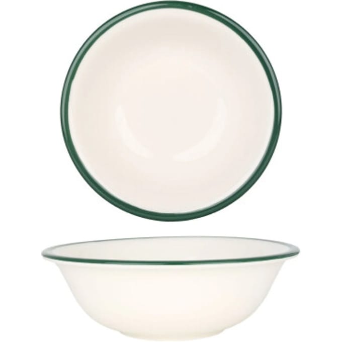 Rinart Kommetje - Green Edge - Porselein - 16 cm (400cc) - set van 6