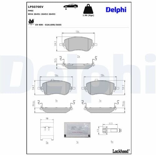 Remblokset, schijfrem DELPHI LP5070EV