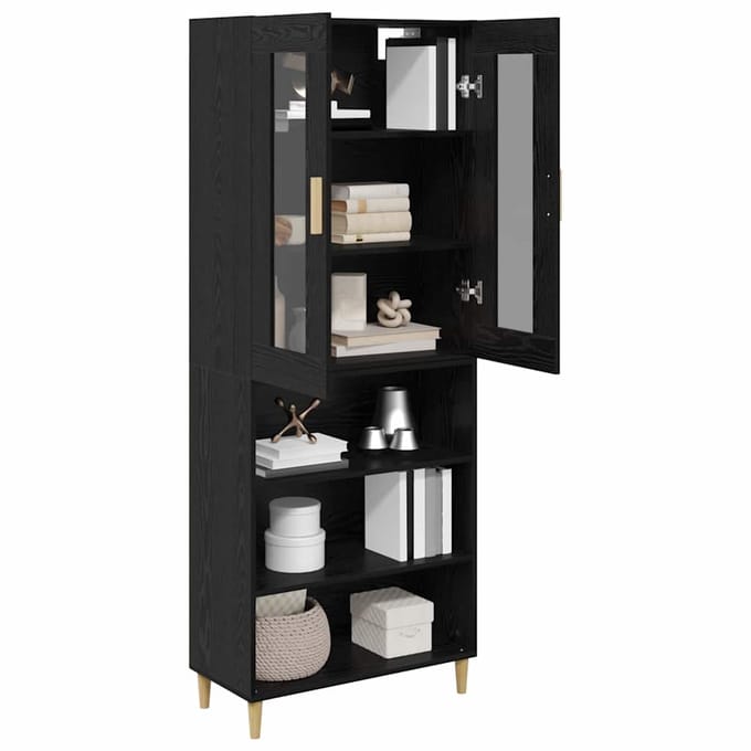 vidaXL - Highboard - Zwart - Eiken - 69,5 - x - 34 - x - 180 - cm