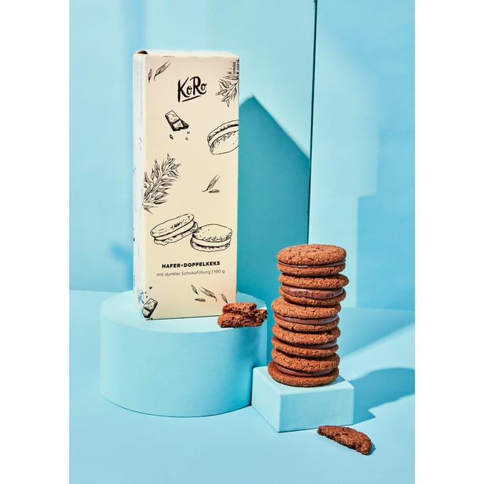 Haverkoekjes met pure chocoladevulling 180 g