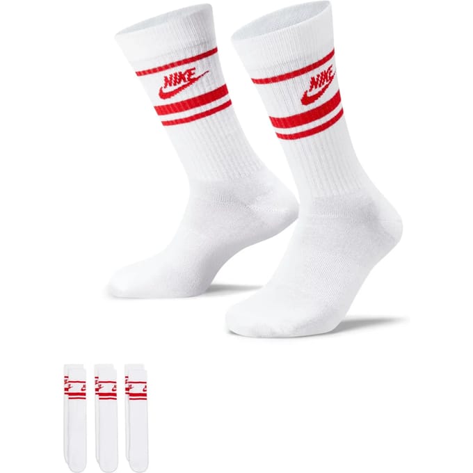Nike - sportswear everyday essential - wit/rood - 3-pack