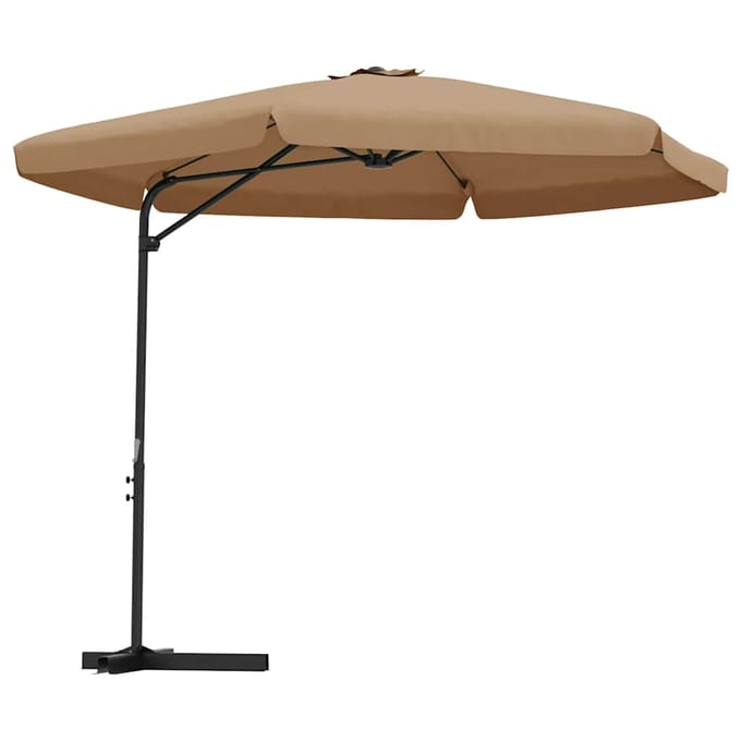 vidaXL - Parasol - met - stalen - paal - 300 - cm - taupe