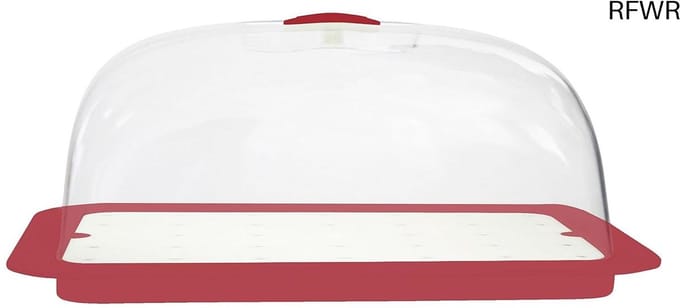 RFWR® Kaasstolp van polypropyleen - Rood - 32 cm x 14 cm x 22 cm