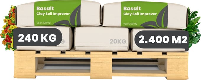 Basaltmeel Bodemverbeteraar voor kleigrond  (12x = 240Kg voor 2400m2) - Organifer