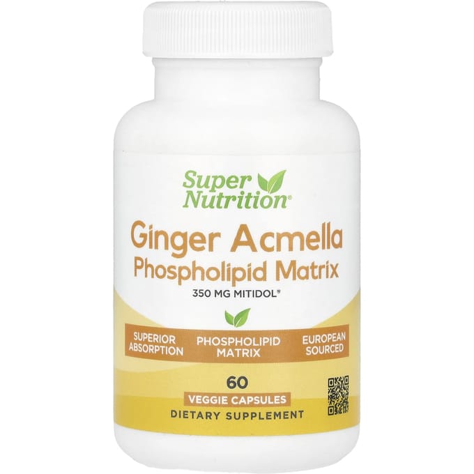 Matrice Phospholipidique de Gingembre Acmela, Contient de l'Extrait de Gingembre et de l'Extrait d'Acmela, 60 Capsules Végétales