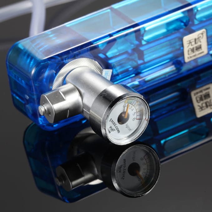 DIY CO2 Generator Systeem Kit met Manometer Veilige Klep Luchtstroomregelaar Aquarium Accessoire blue