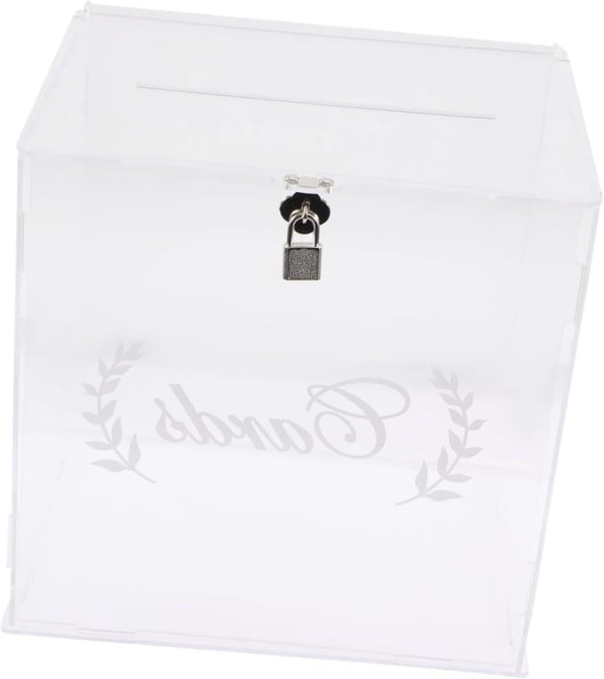 Acryl Donatie Box - Spaarpot Bruiloft - Geld Inzamelen - Zichtbaar Ontwerp - 25.5 cm - Transparant