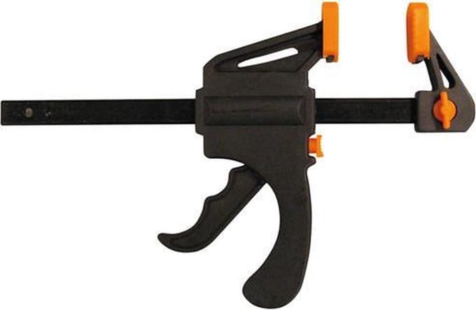 Toolland Quick Grip lijmklem, spanwijdte 150 mm, pvc en nylon, zwart