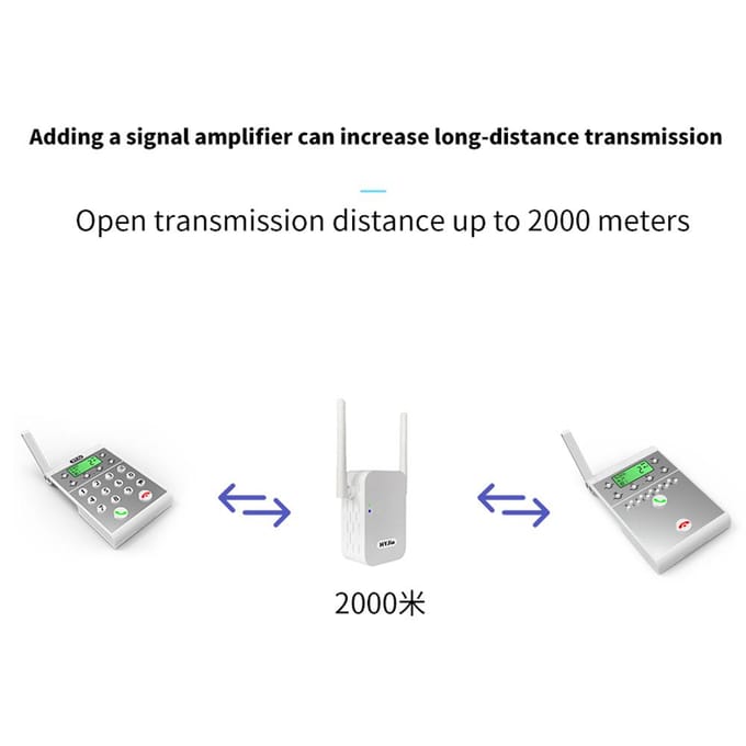 Draadloos intercomsysteem Slimme digitale spraakoproepmachine Draadloze kantoorintercommachine Intercom Host and Extension zilver