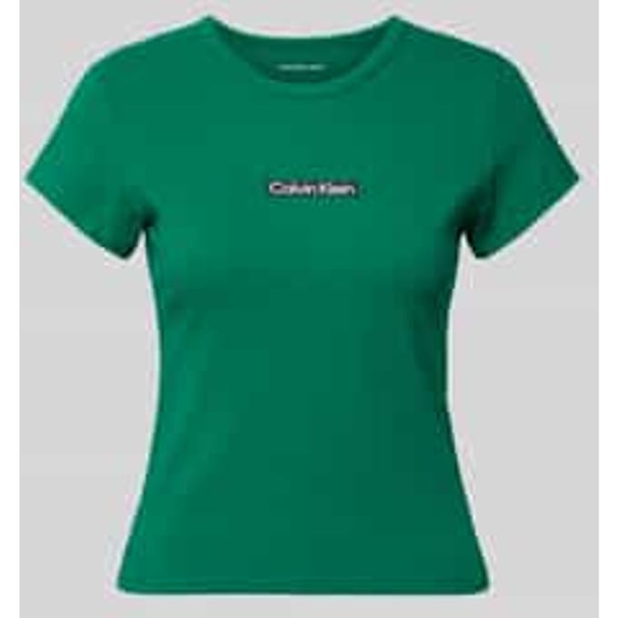 T-shirt met ronde hals en labelprint