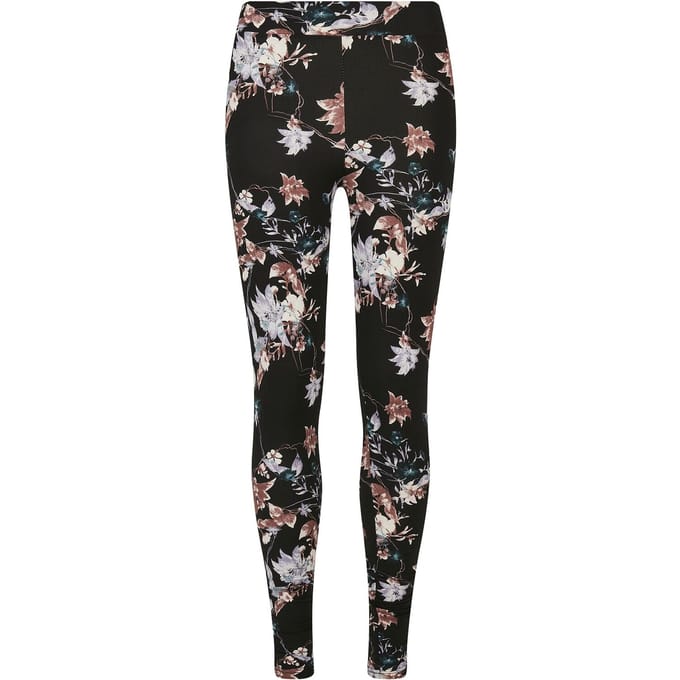 Urban Classics Soft AOP Dames Legging - zwart - 5XL