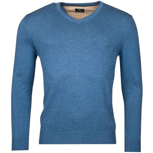 Baileys Trui V-Neck Pullover Single Knit Delft Blue / male