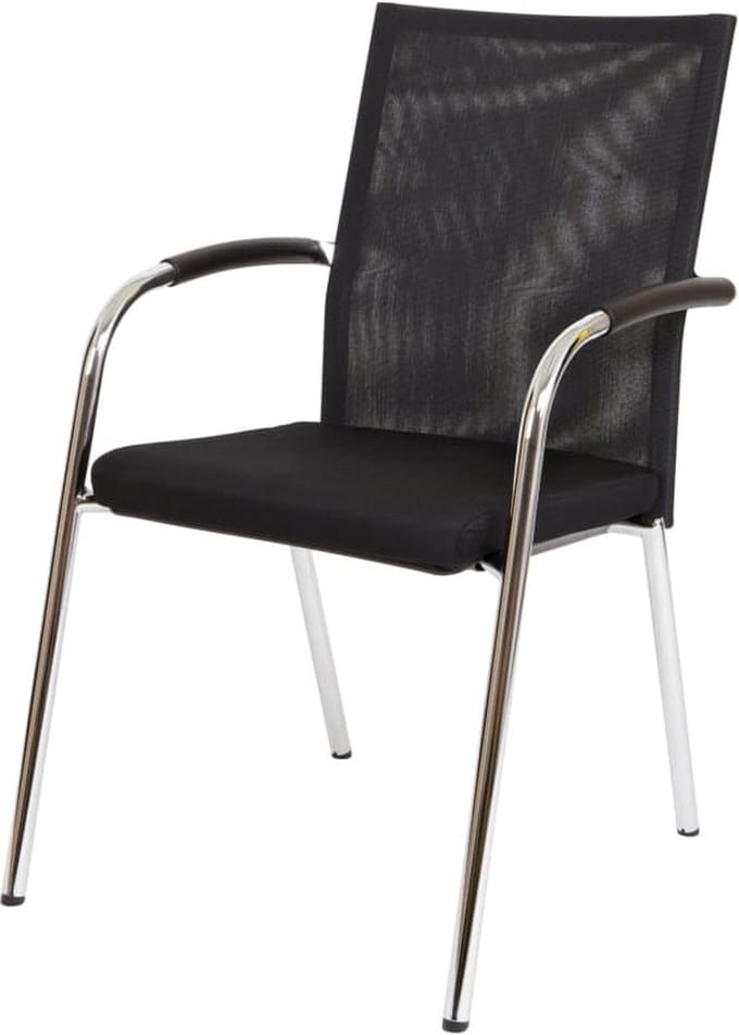 Workliving Vergaderstoel X1 - Mesh Vierpoot Zwart
