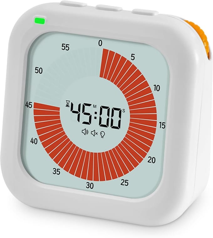 Kinder Timer - Visuele Timer - Tijd Management - Akoestisch en Licht - 3 x 8 x 8 cm