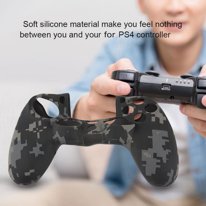 Zachte Siliconen Hoes Stofdichte Case Handgreep Cover Voor PS4 Controller Grijs grijze kleur