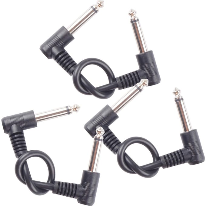 6 stuks gitaar patchkabels 7 inch gitaarpedaalkabel 6,35 mm interface haakse type connectoren 3Pcs 18cm