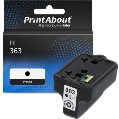PrintAbout Inktcartridge 363 (C8721EE) Zwart geschikt voor HP