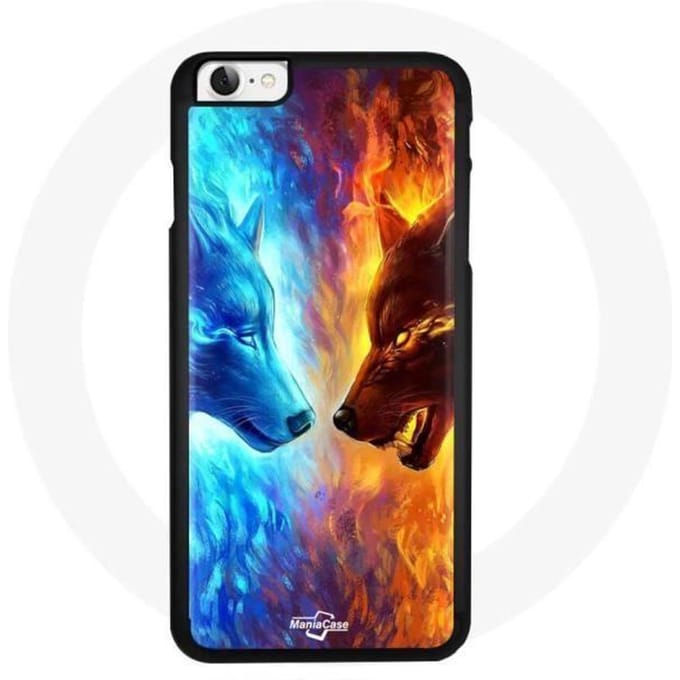 Coque Iphone 4 Fire and Ice Wolf