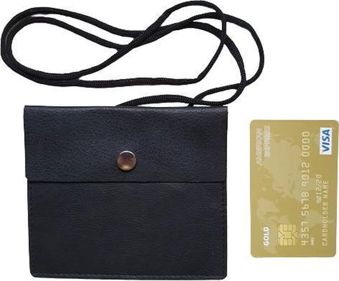 OV-kaarthouder - ID-kaarthouder - Pasjesmapje - Moneybelt - Leder - Zwart
