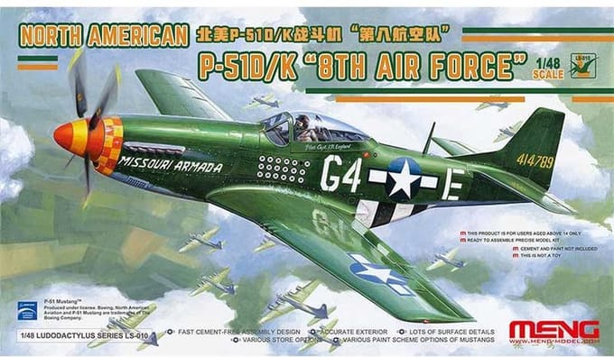 Meng Model Modelbouwpakket Militaire voertuigen - MENG LS010 North American P-51D/K 8th Air Force Plastic - 1:48 - Modelbouw