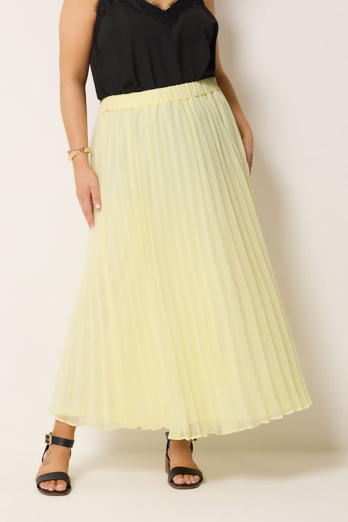 Yours Gele Geplooide Rok Size 44