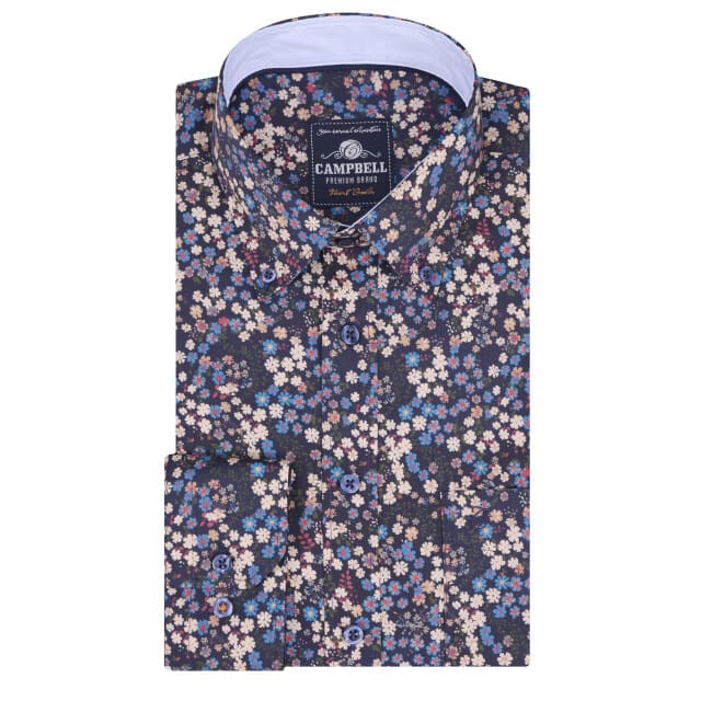 Campbell Casual overhemd met lange mouwen