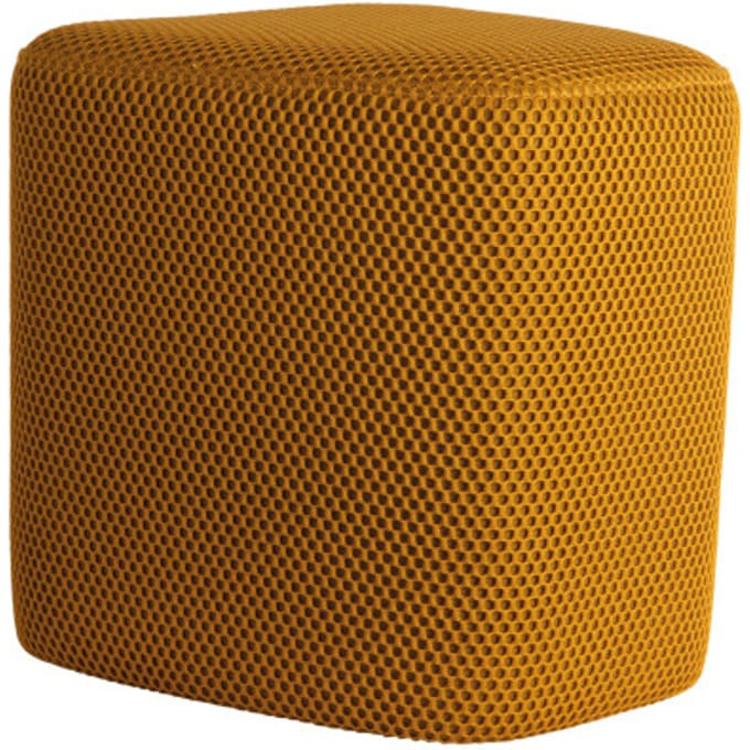 Leitmotiv Poef Retro Mesh - Heldergeel - 36x36x36cm - Modern