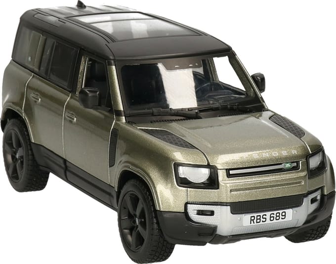 Bburago Modelauto/speelgoedauto Land Rover Defender - groen - 21 cm - schaal 1:24