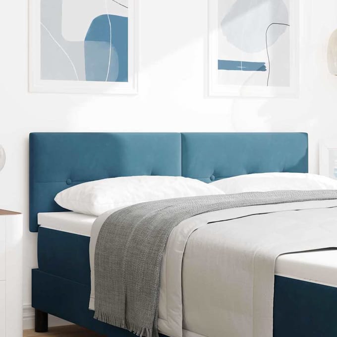 vidaXL - Hoofdbord - Donkerblauw - 160 - cm - Fluweel