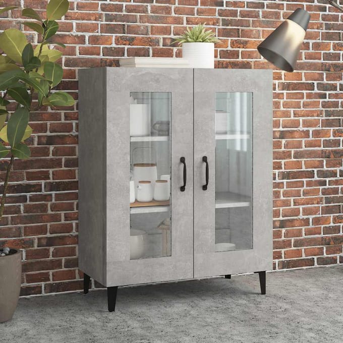 vidaXL - Dressoir - 69,5x34x90 - cm - bewerkt - hout - betongrijs