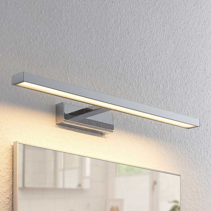 Lindby LED spiegellamp Jukka, 60 cm, chroom, metaal, IP44