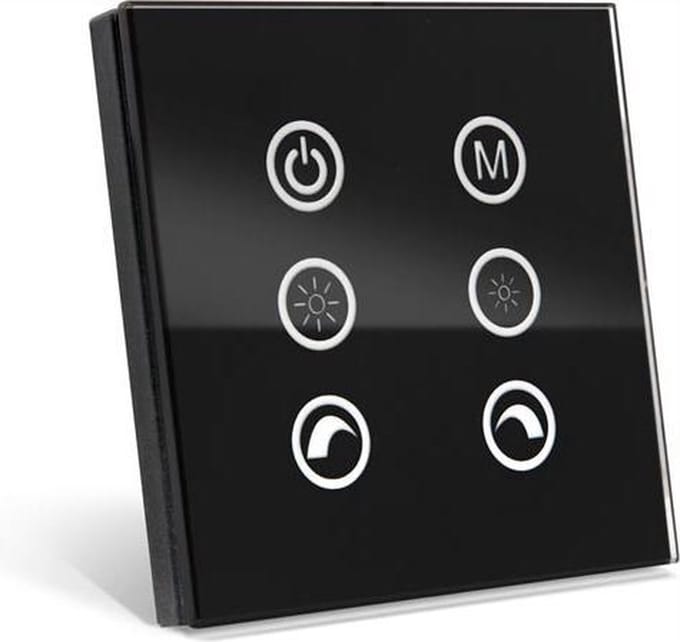 LED wandbediening Touch Panel RGB Multifunctioneel - Zwart LEDC12