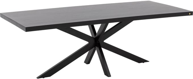 Goossens Lecca Eettafel - Hout - 200 x 76 x 100 cm - Rechthoek - zwart