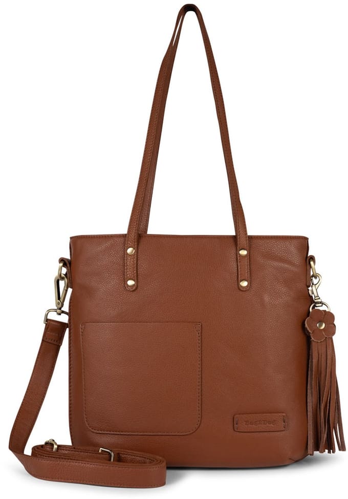 Bag2Bag Leren Schoudertas/ Handtas/ Shopper Rome Cognac