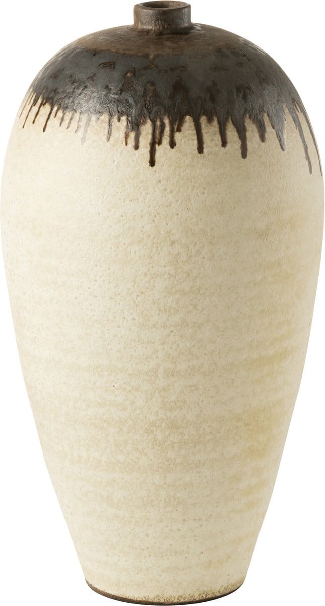 J-Line vaas Lombok - keramiek - beige/bruin - large - 72 cm hoog