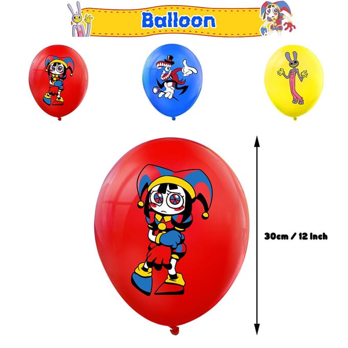 De geweldige digitale circusfeestartikelen inclusief banner-taarttopperballon blue