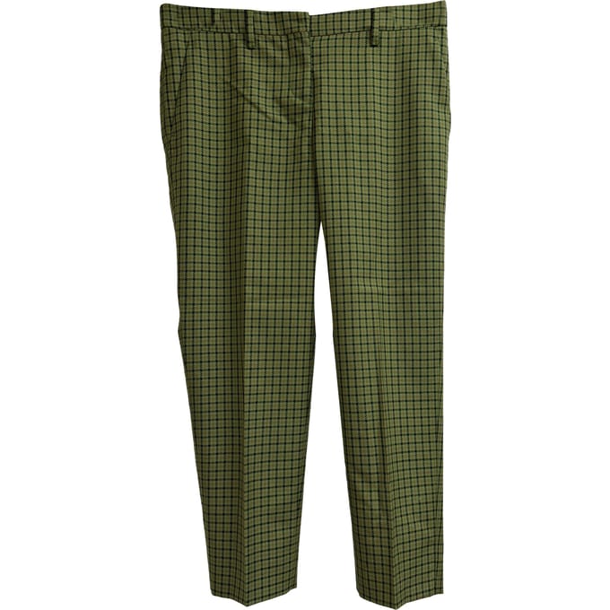 Miu Miu geruite broek van groene wol