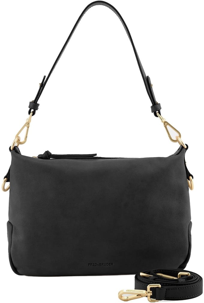 FREDsBRUDER Leren schoudertas Just Easy Pochette Black zwart