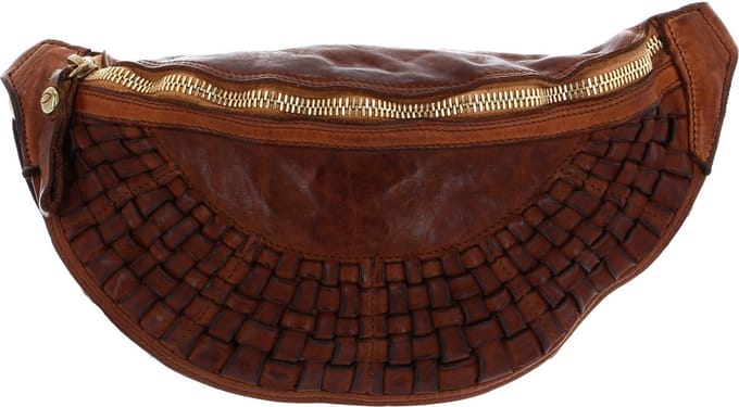 CAMPOMAGGI Leren Gordeltas Waist Bag Cognac Bruine
