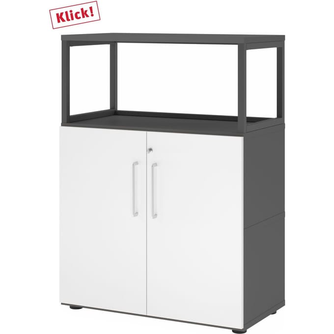 FlexWall | 3 OH | Deuren + frame | met stelvoeten - Grafiet/Wit