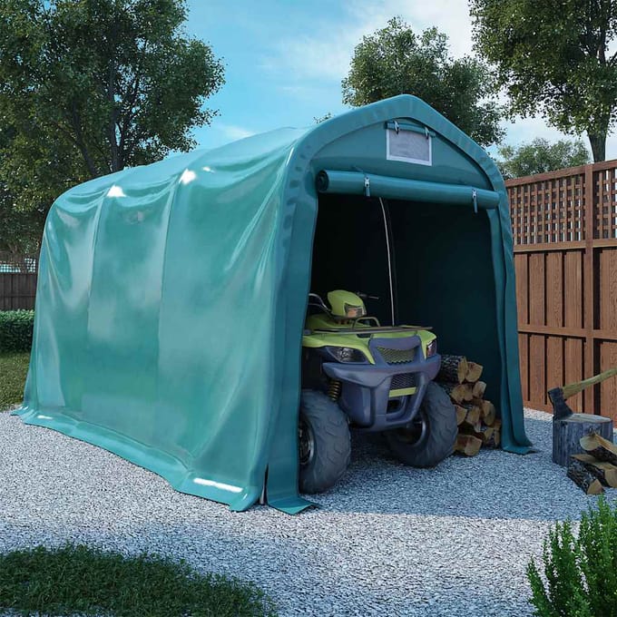 vidaXL - Garagetent - 2,4x3,6 - m - PVC - groen