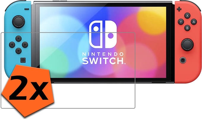 Screenprotector - Geschikt voor Nintendo Switch OLED Screenprotector Bescherm Glas - Tempered Glass Geschikt voor Nintendo Switch OLED Screen Protector - 2 PACK