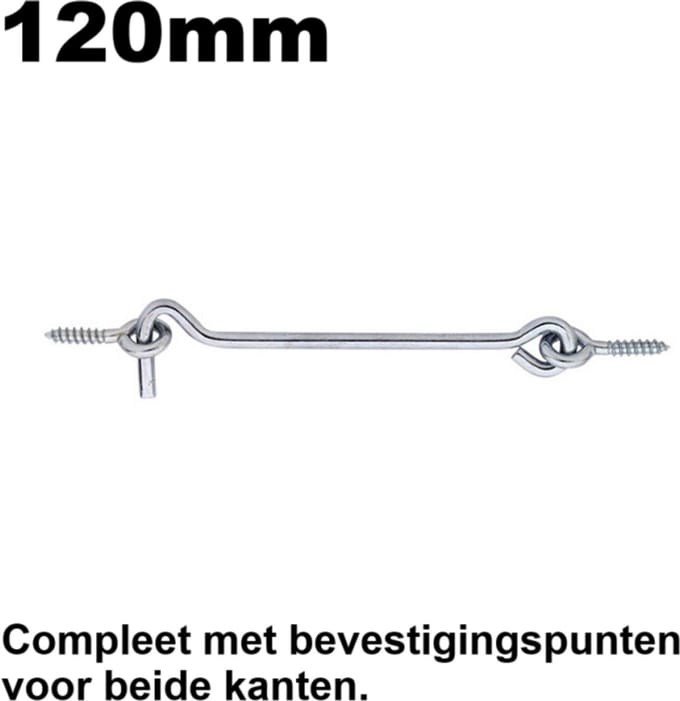 Windhaak 120mm | Compleet Met Twee Bevestigingspunten | Gegalvaniseerd